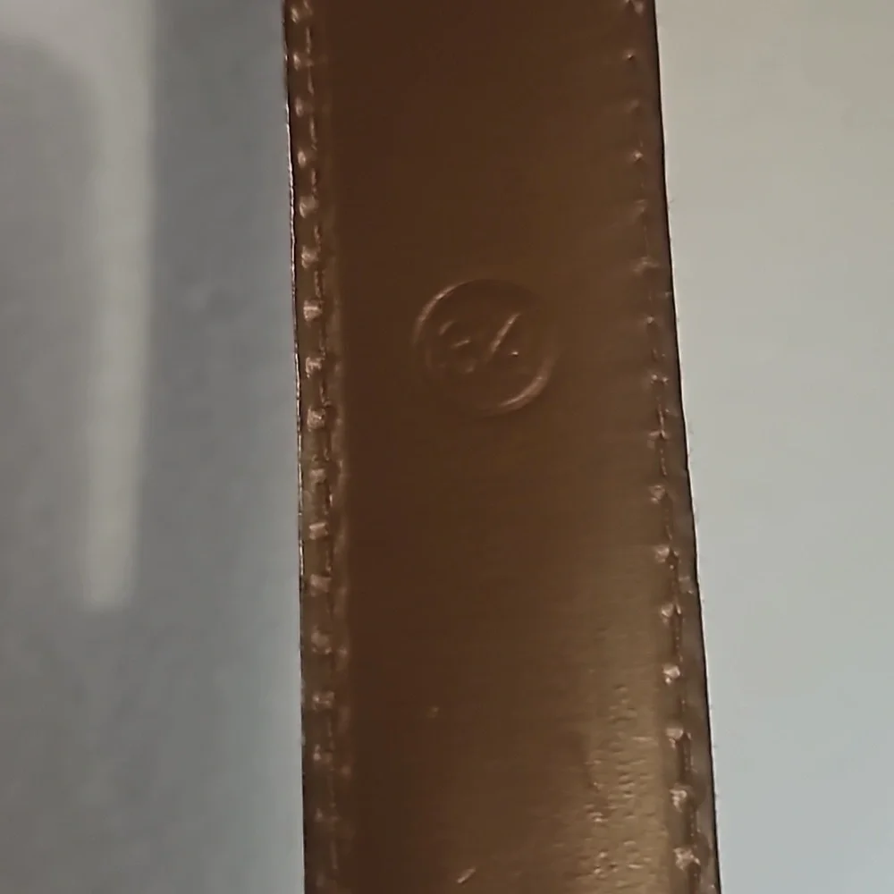 J Crew Moon Plaid Genuine Leather Belt sz 34 Brass hardware  Pre-owned